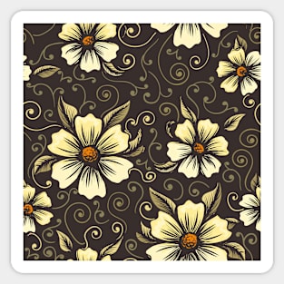 Vintage Seamless Flower Pattern Sticker